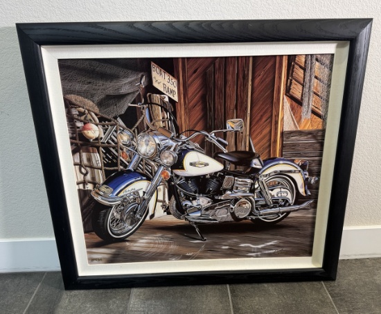 "Catch of the Day" by Scott Jacobs – Framed Harley-Davidson Lithograph, AP5/25, 33.5x30