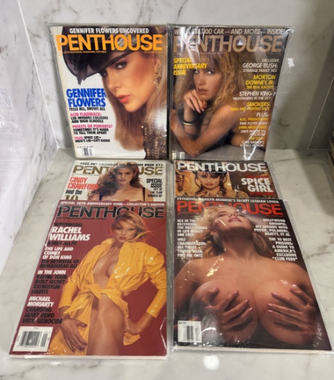 Set of 6 Vintage Penthouse Magazines - The International Magazine For Men Editions