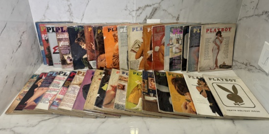 Large Lot of Vintage Playboy Magazines – Various Years & Issues