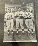 Signed Lloyd Waner, Paul Waner & Freddie Lindstrom Vintage Black & White Print - Pittsburgh Pirates