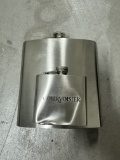 Courvoisier Stainless Steel Hip Flasks - Small Flask Dented