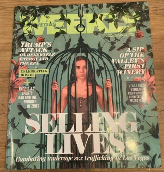 Set of 2 Las Vegas Weekly Magazine Donald Trump + Selling Lives February 22-28 2018