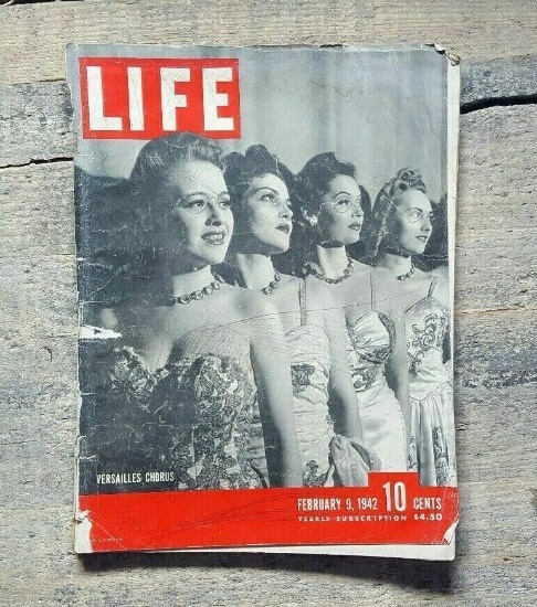 LIFE Magazine February 9 1942 - Nice Cover - CURRIER & IVES PRINTS - WW 2 era