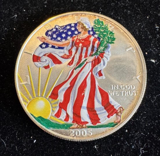 2005 $1 American Silver Eagle 1oz Colorized 1 Dollar Silver Coin