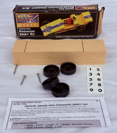 Official BSA Grand Prix Pinewood Derby Car Kit #17006 – Cub Scout Project