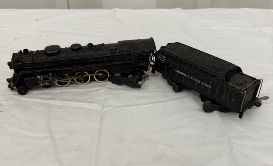 American Flyer Locomotive and Tender - Vintage Miniature Train Collectible
