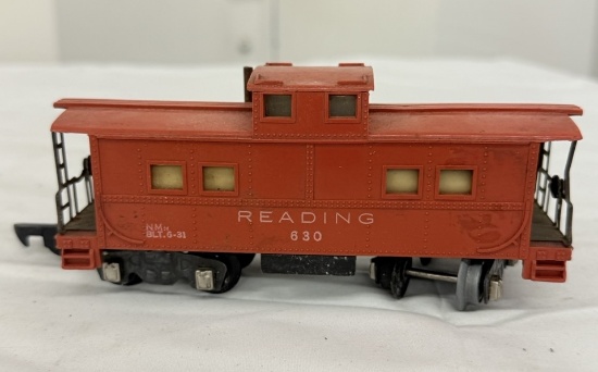 American Flyer Reading 630 Red Caboose, S Scale – Vintage Miniature Train Car Collectible