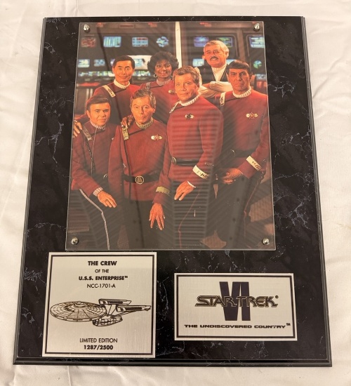 Vintage 1991 Star Trek VI: The Undiscovered Country Cast Plaque – QVC Limited Edition Certificated