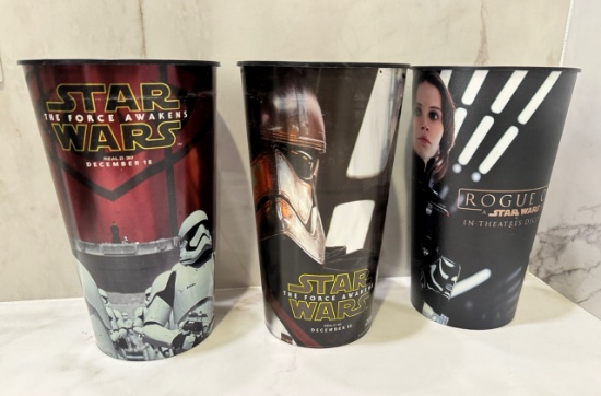 Set of Three Collectible Movie-Themed Cups