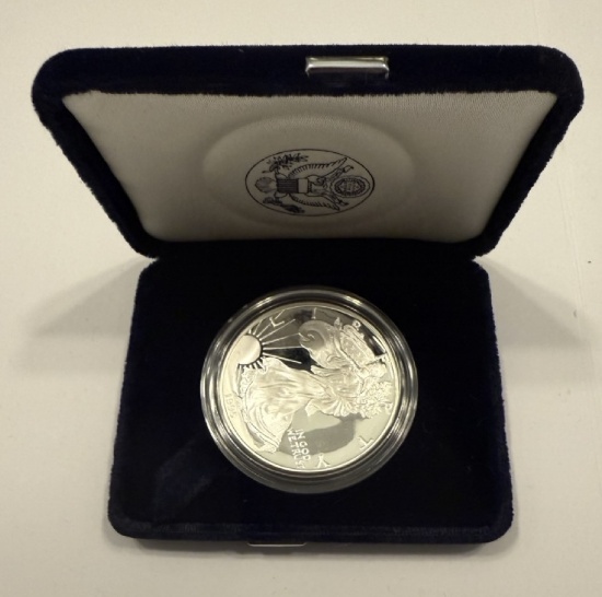 American Eagle Proof Silver Dollar Coin in Case