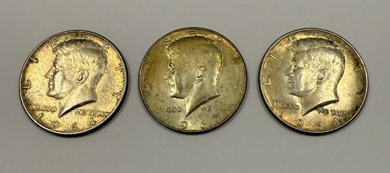 1964–1967 Kennedy Half Dollar 3-Coin Set – Collectible U.S. Silver Coins