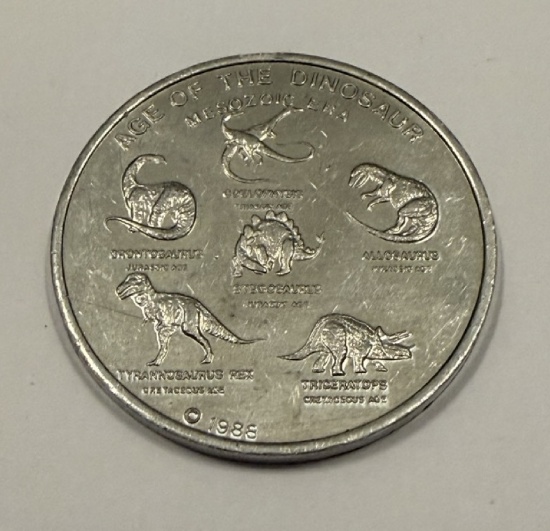 1988 "Age of the Dinosaur" Tyrannosaurus Rex Collectible Coin