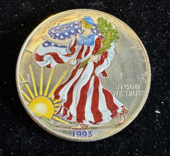 1993 $1 American Silver Eagle 1oz Colorized 1 Dollar Silver Coin
