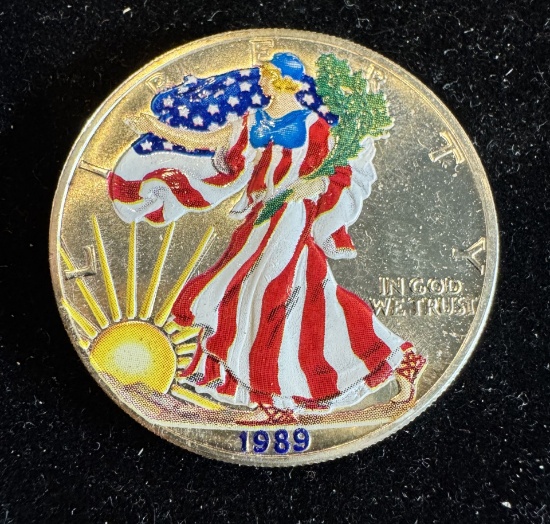 1989 $1 American Silver Eagle 1oz Colorized 1 Dollar Silver Coin