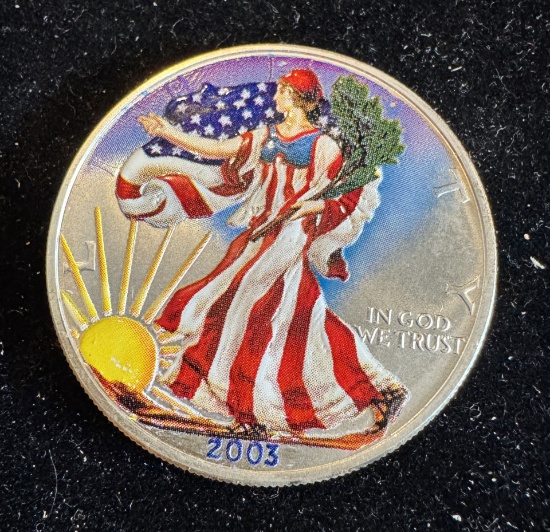 2003 $1 American Silver Eagle 1oz Colorized 1 Dollar Silver Coin