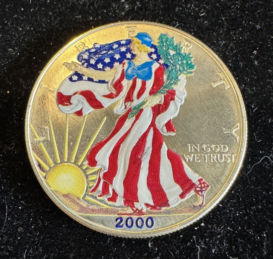 2000 $1 American Silver Eagle 1oz Colorized 1 Dollar Silver Coin