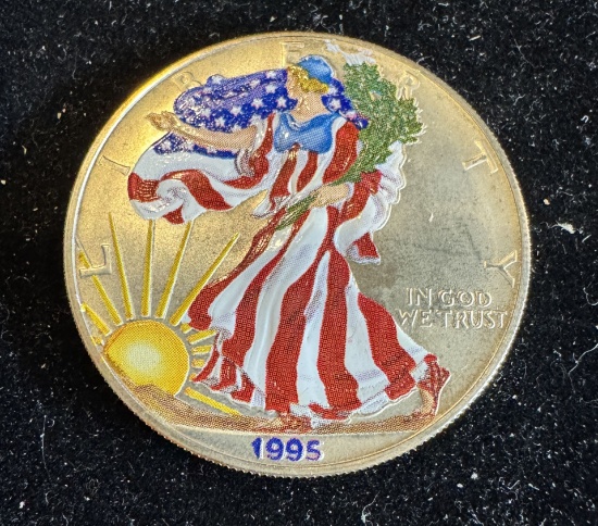 1995 $1 American Silver Eagle 1oz Colorized 1 Dollar Silver Coin