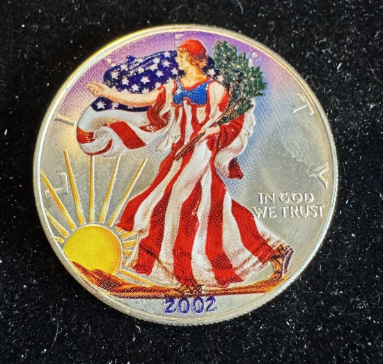 2002 $1 American Silver Eagle 1oz Colorized 1 Dollar Silver Coin