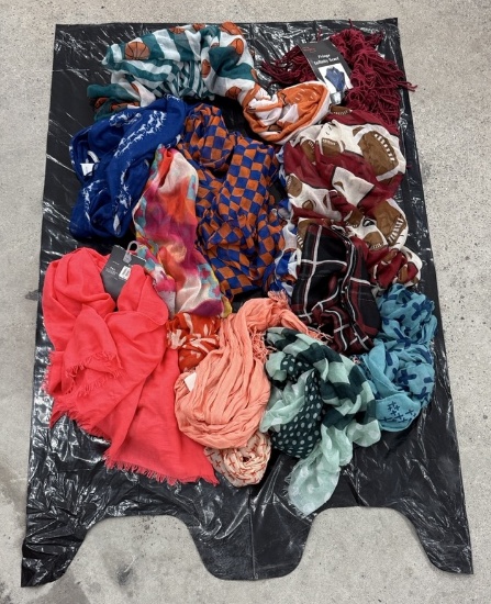 Lot of Mixed Lightweight Scarves
