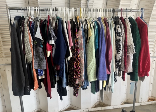Lot of Mixed Women's and Men's Clothing – Mostly Name Brand, New & Pre-Owned (No Rack Included)
