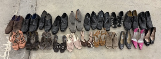 Large Lot of Used Elegant Dress Shoes and Heels for Men and Women