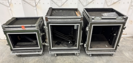 Set of 3 Used Flight Case Racks - Protective Equipment Cases