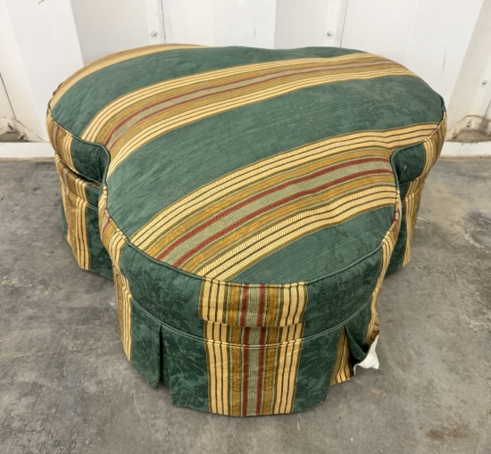 Vintage Large Tufted Round Footstool Ottoman