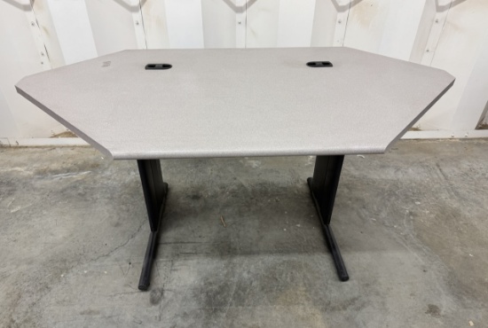 Standing Desk with Black Metal Base