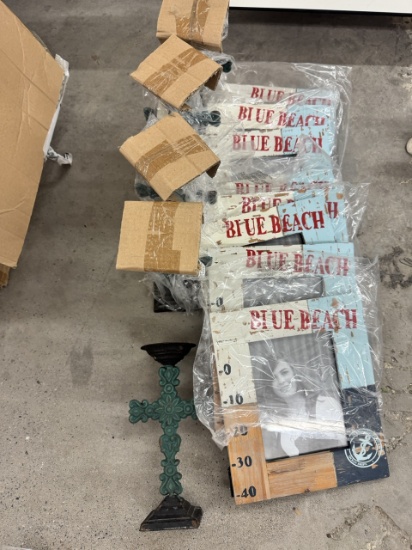 Lot of Photo Frames and Metal Candle Holders