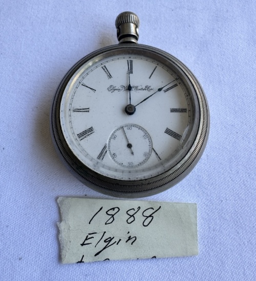 1888 Elgin National Pocket Watch – Antique Mechanical Timepiece