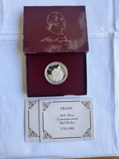 1732–1982 Proof Silver Commemorative Half Dollar – George Washington in Case