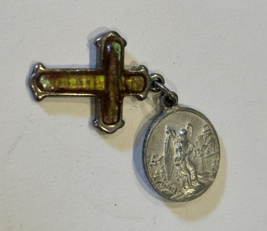 Crucifix and St. Joseph Medal Keychain