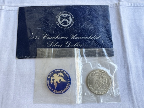 1971 Eisenhower U.S.Mint Silver Dollar Coin