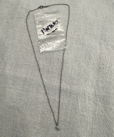 Platinum Necklace With Silhouette Diamond Pendant