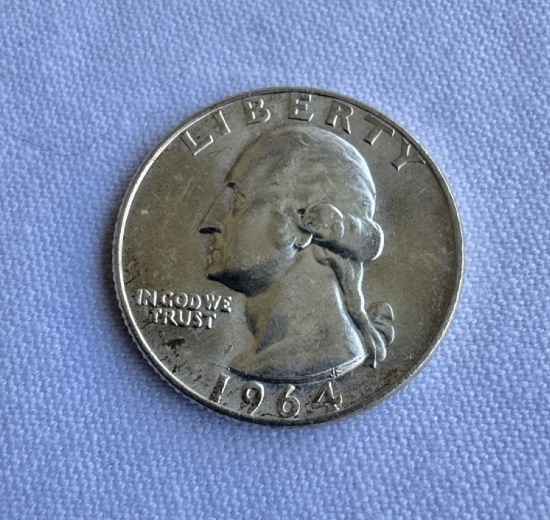 1964 Washington Silver Quarter Dollar Coin