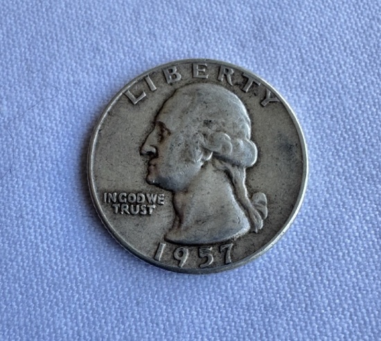 1957 Washington Silver Quarter Dollar Coin