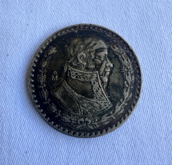 1958 Mexico 1 Peso Coin – José María Morelos Portrait