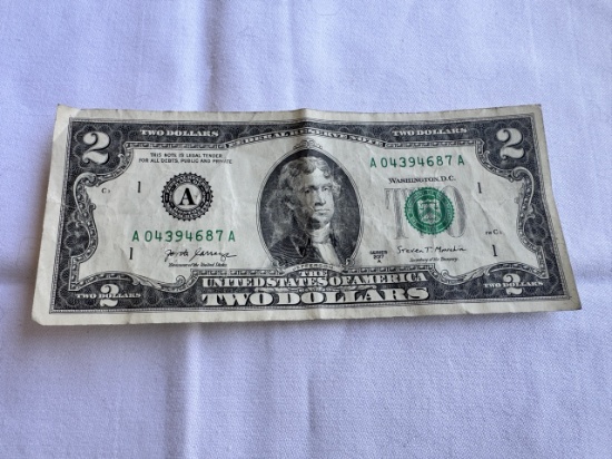 2017-A United States Two Dollar Note – Green Seal