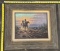 Vintage Cowboy Painting with Wooden Frame – Western Wall Art 22.5x19