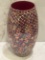 Decorative Mosaic Vase in Red and Gold Tones – Home Accent Piece