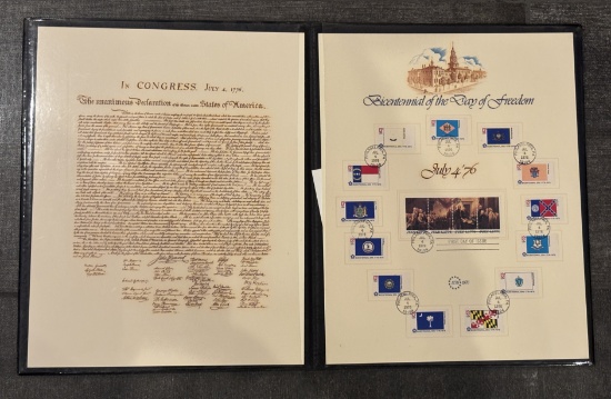 U.S. Bicentennial 1776–1976 – First Day of Issue Stamp Folio – Freedom Commemorative Collectible