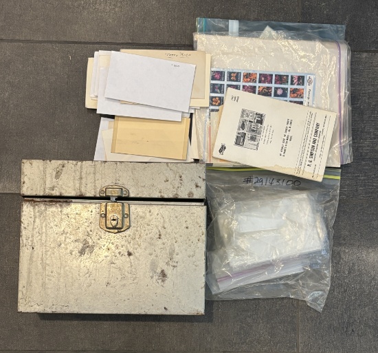 Collectible Stamp and Envelope Set in Steel Trunk