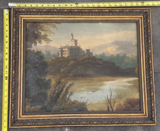 Decorative Castle Painting with Ornate Frame 25x20