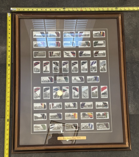 Framed 1934 Well Known Ties Cigarette Card Set – Vintage Collectible Display