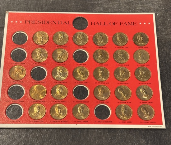 Solid Bronze Collector’s Set of Franklin Mint Presidential Coins – Incomplete Set