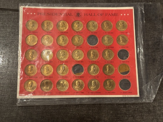 Solid Bronze Collector’s Set of Franklin Mint Presidential Coins – Incomplete Set