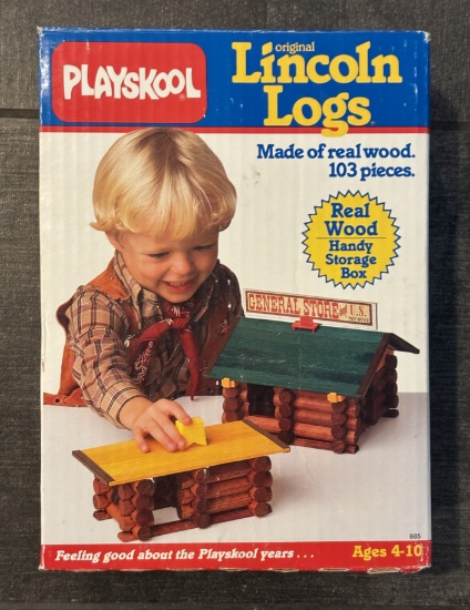 Playskool Lincoln Logs Building Set – Classic Wooden Construction Toy