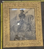 Vintage Portrait of General Benjamin Harrison in Ornate Gold-Tone Floral Frame 24x27.5