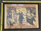 Vintage Framed Poster – Barnum & Bailey Greatest Show on Earth – Circus Advertising 20x14.5