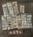 Vintage 1938 RAF Cigarette Card Set  and Framed UK Stamp Collection